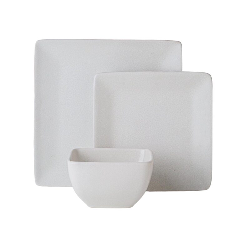 Better Homes and Gardens-Cream Square Stoneware 12-Piece Dinnerware Set - Image 7