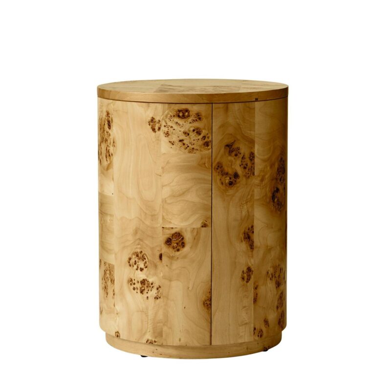 Better Homes and Gardens Burlwood Round End Table, Light Burl Wood Veneer - Image 2