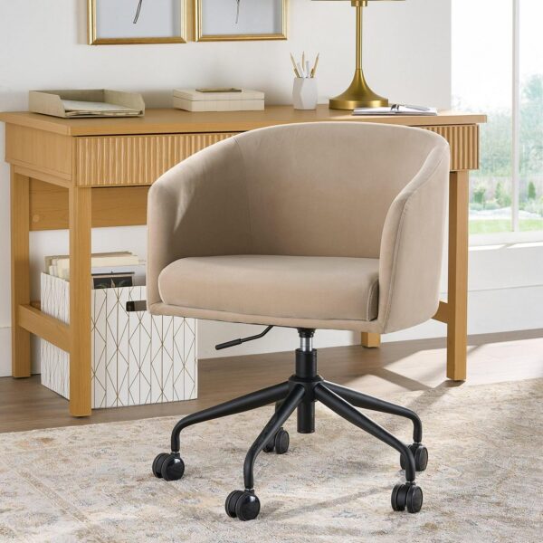 Better Homes and Gardens Wyatt Velvet Office Chair, Beige