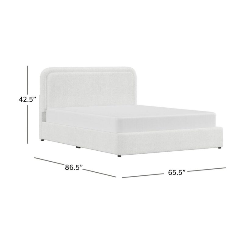 Better Homes and Gardens Juliet Queen Boucle Platform Bed, Ivory - Image 5