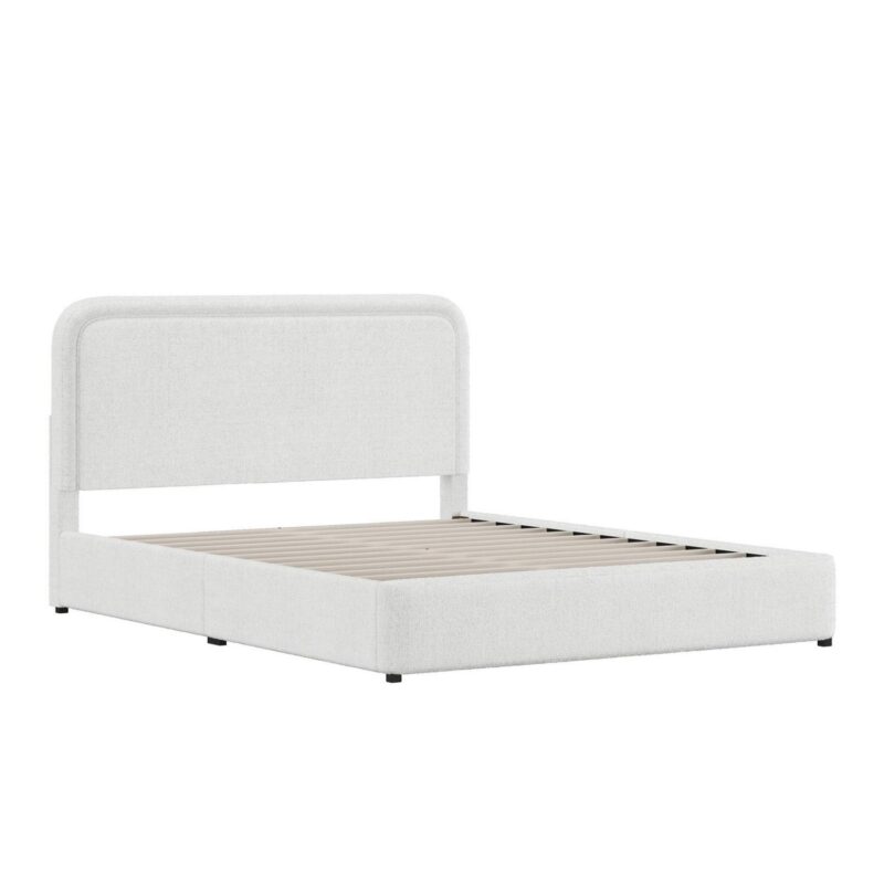 Better Homes and Gardens Juliet Queen Boucle Platform Bed, Ivory - Image 10