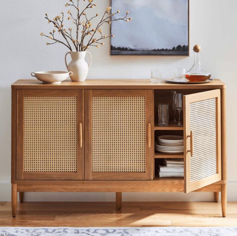 Better Homes and Gardens Springwood Caning Sideboard, Light Honey Finish - Image 2