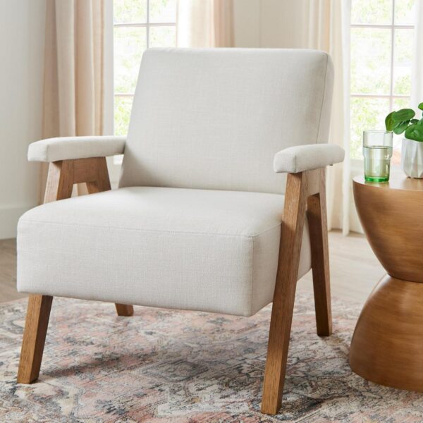 Better Homes and Gardens Ezra Accent Chair, Living Room, Cream