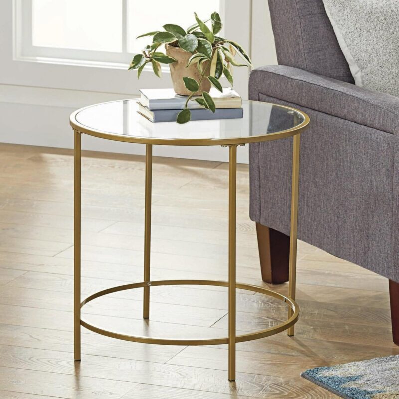 Better Homes and Gardens Nola Side Table, Gold Finish - Image 2
