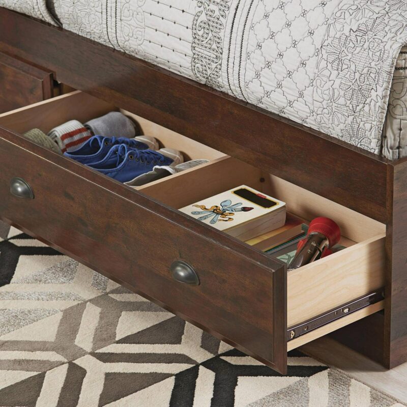 Better Homes and Gardens Leighton Mates Kid's Storage Bed, Twin, Rustic Cherry - Image 3