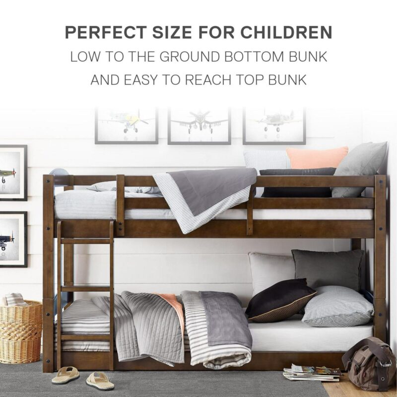 Better Homes and Gardens Tristan Twin-over-Twin Convertible Floor Bunk Bed, Mocha - Image 7