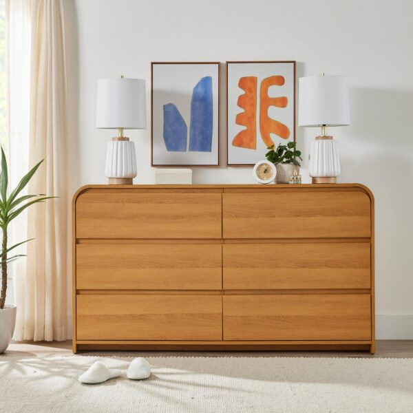 Better Homes and Gardens Juliet 6 Drawer Dresser, Light Honey Finish