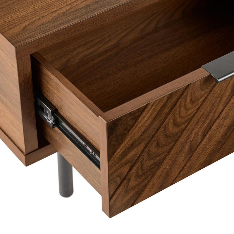 Better Homes and Gardens Wyatt Geo Modern Rectangular Wood Coffee Table with Storage, Walnut Brown - Image 6
