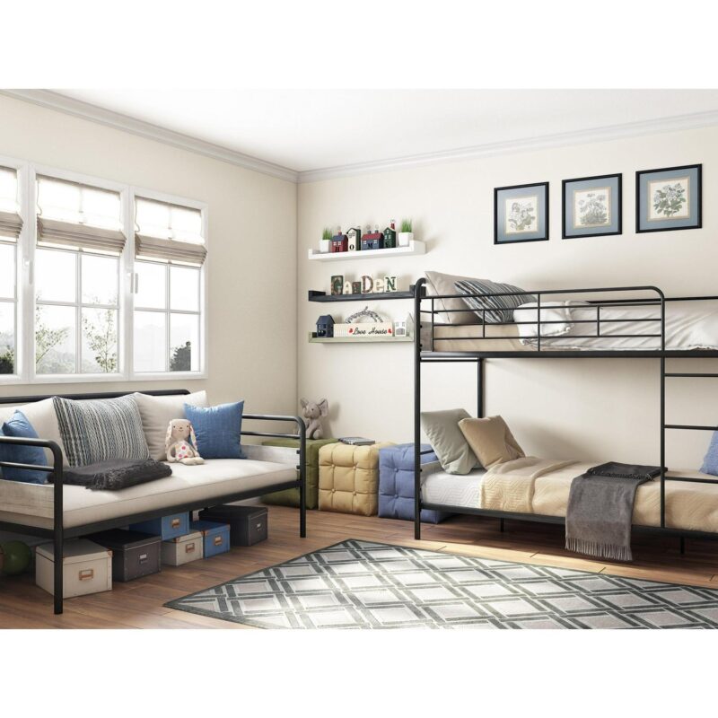 Better Homes and Gardens Anniston Twin Over Twin Bunk Bed, Metal Frame and Rustic Gray Accents - Image 7