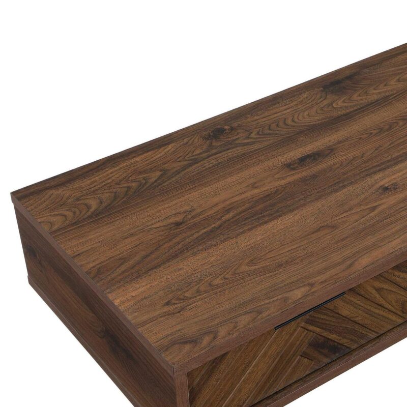 Better Homes and Gardens Wyatt Geo Modern Rectangular Wood Coffee Table with Storage, Walnut Brown - Image 8