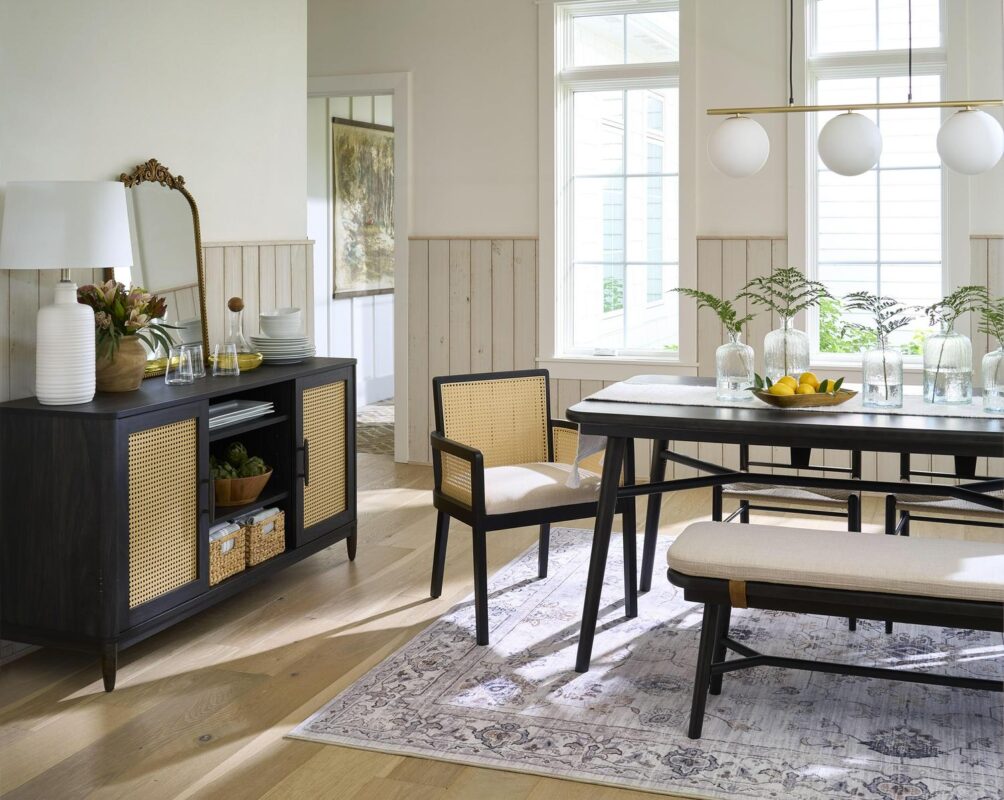Better Homes and Gardens Springwood Caning Captains Dining Chair 2 Pack, Charcoal Finish - Image 8
