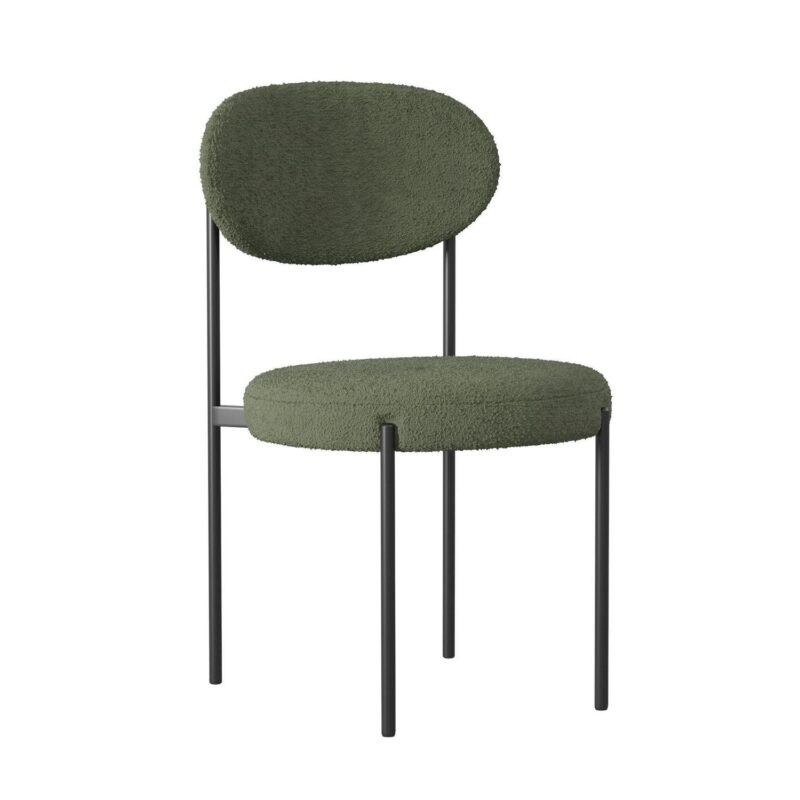 Better Homes and Gardens Boucle Dining Chairs, Olive, 2 Pack - Image 3