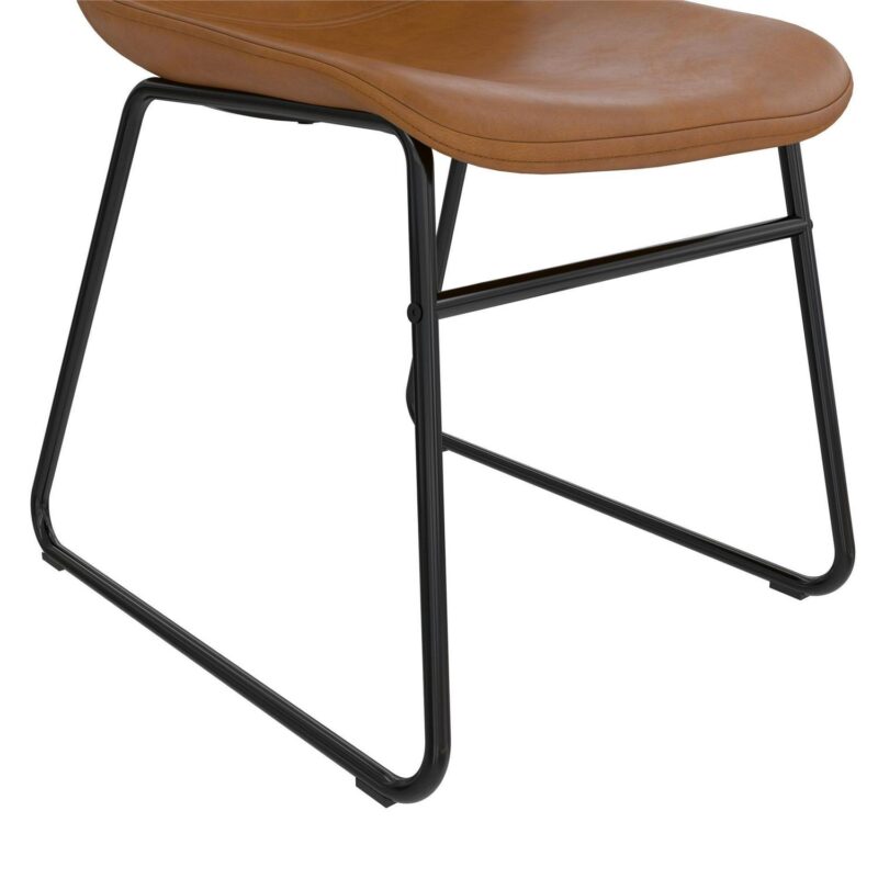 Better Homes and Gardens Scoop Dining Chair, Camel Faux Leather, 2 Pack - Image 10