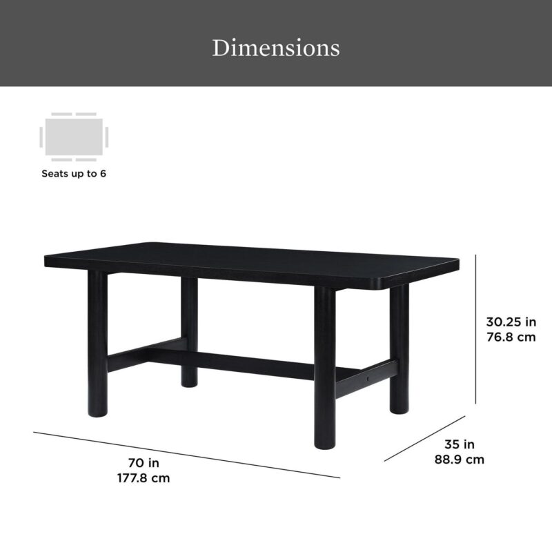 Better Homes and Gardens Adlin 70  Adjustable Dining Table, Charcoal - Image 5