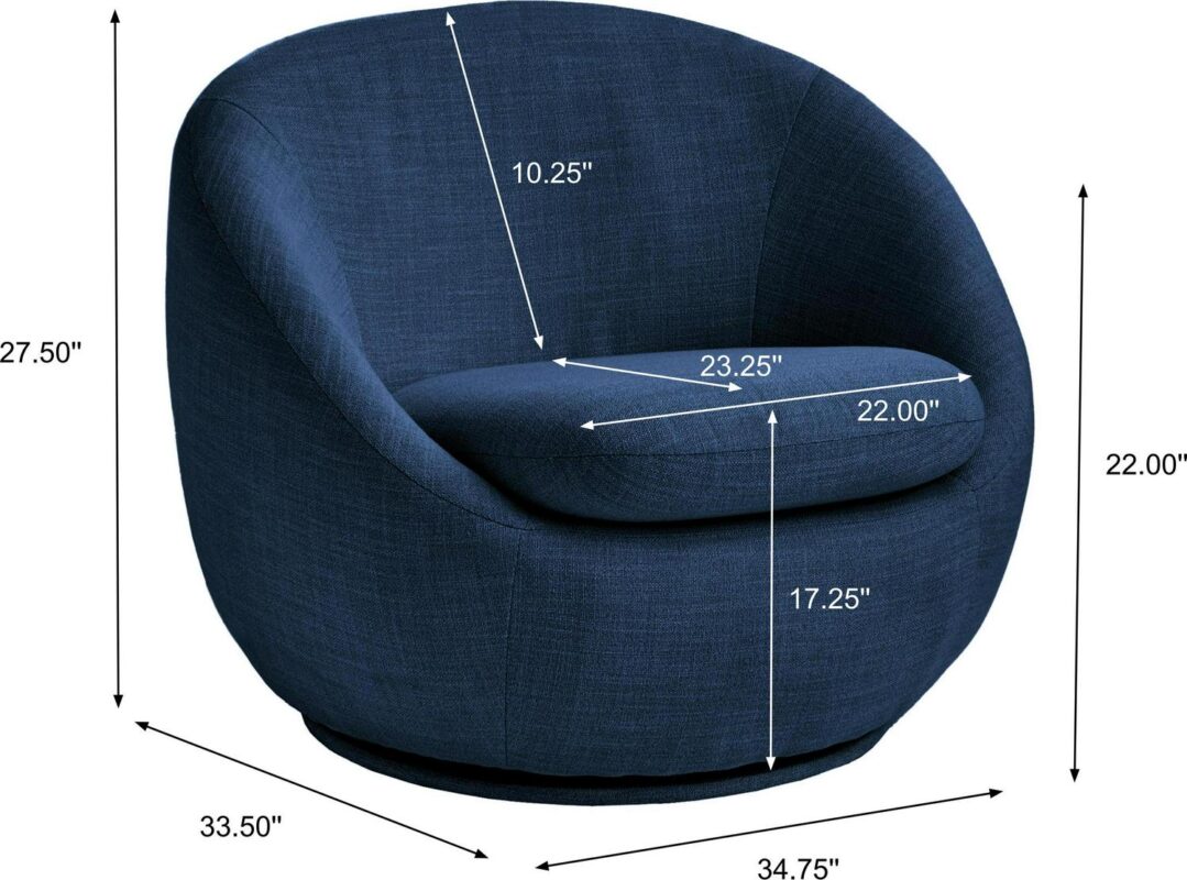 Better Homes and Gardens Mira Swivel Chair, Indigo - Image 2
