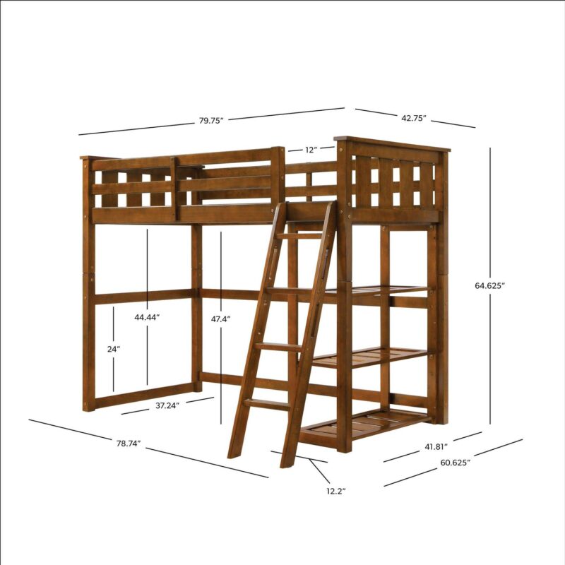 Better Homes and Gardens Kane Twin Loft Bed, Espresso - Image 4