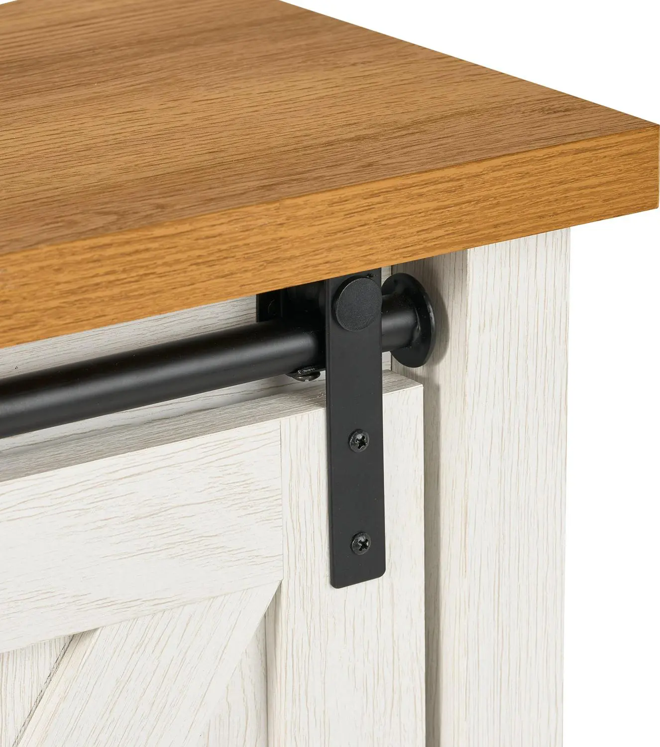 Better Homes and Gardens Modern Farmhouse TV stand for TV's up to 70 , Alabaster and Light Honey Finish - Image 5