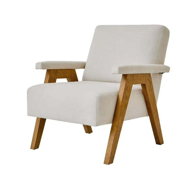 Better Homes and Gardens Ezra Accent Chair, Living Room, Cream - Image 4