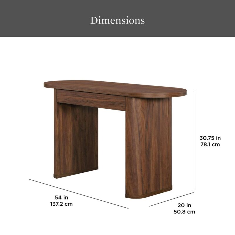 Better Homes and Gardens Juliet Oval Writing Desk, Walnut Finish - Image 7