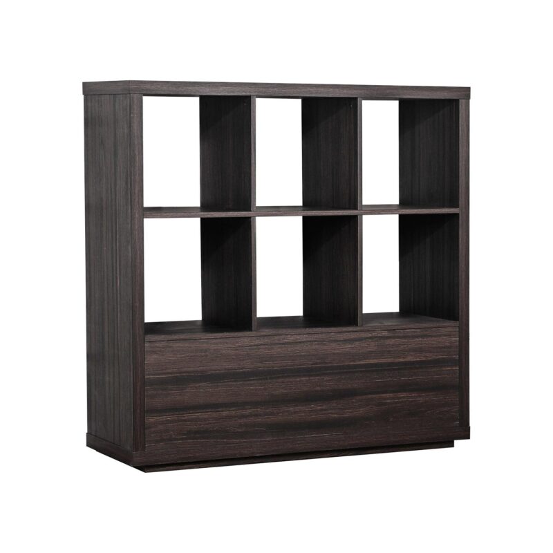 Better Homes and Gardens Steele 6 Cube Storage Bookcase Organizer with Drawers, Tobacco Oak Finish - Image 3