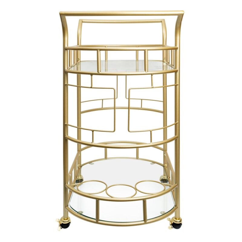 Better Homes and Gardens Fitzgerald Bar Cart with Matte Gold Metal Finish, 2-Tiers - Image 5