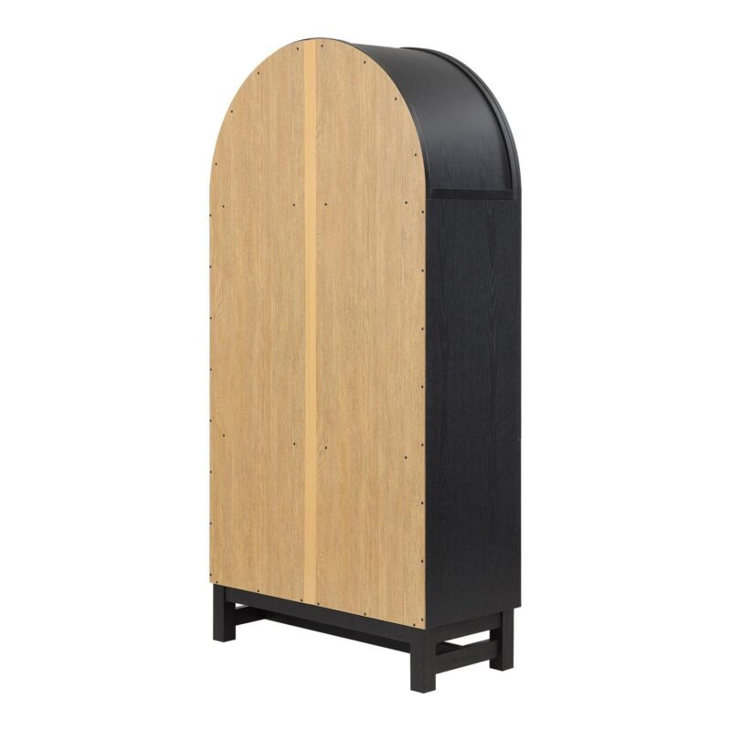 Better Homes and Gardens Juliet Kitchen Rounded Solid Wood Frame Arc Cabinet, Black Finish - Image 4