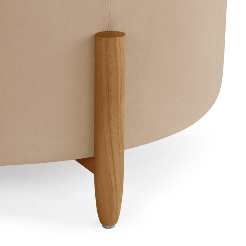 Better Homes and Gardens Springwood Round Storage Ottoman, Beige Velvet - Image 9