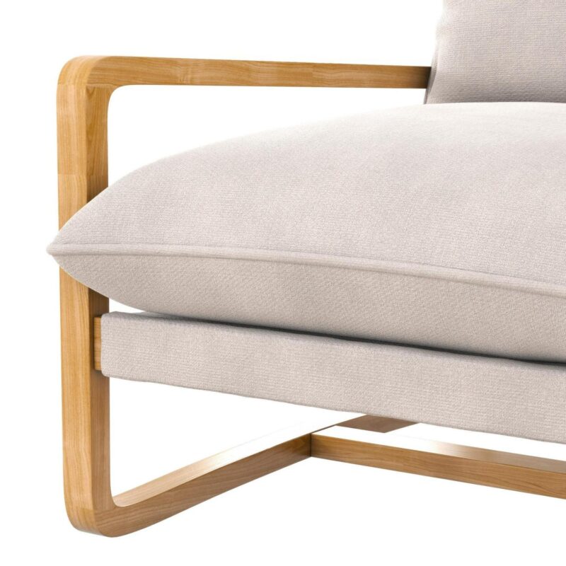 Better Homes and Gardens Wooden Ezra Sling Chair, Cream Linen - Image 8