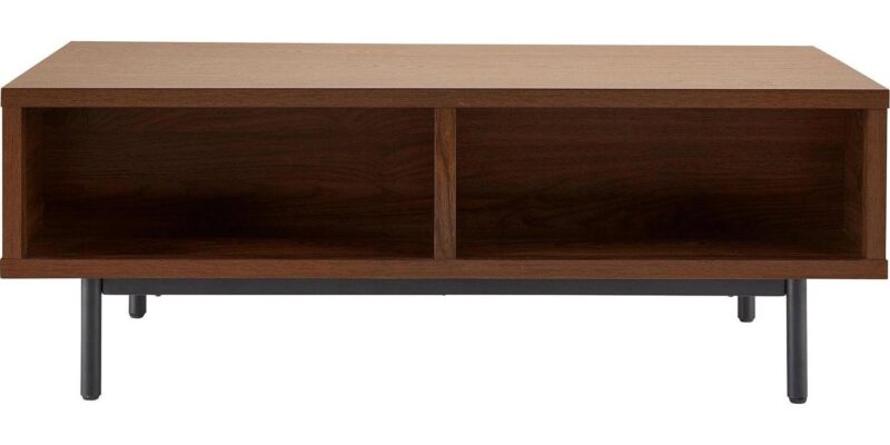 Better Homes and Gardens Wyatt Geo Modern Rectangular Wood Coffee Table with Storage, Walnut Brown - Image 11