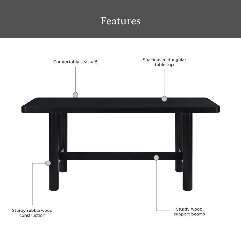 Better Homes and Gardens Adlin 70  Adjustable Dining Table, Charcoal - Image 4