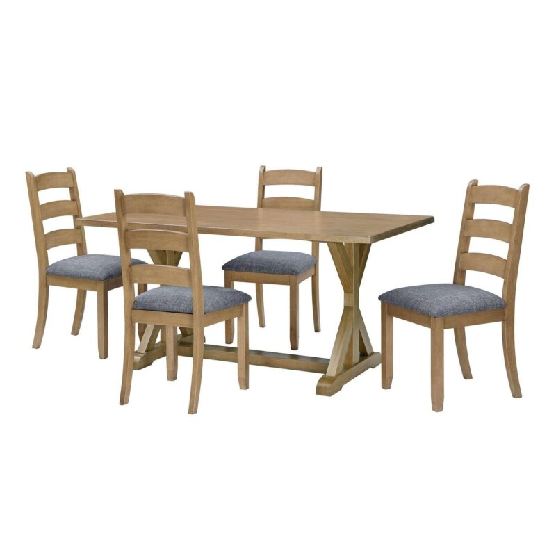 Better Homes and Gardens Modern 62 in Rectangle Solid Wood Dining Table, Light Honey - Image 6