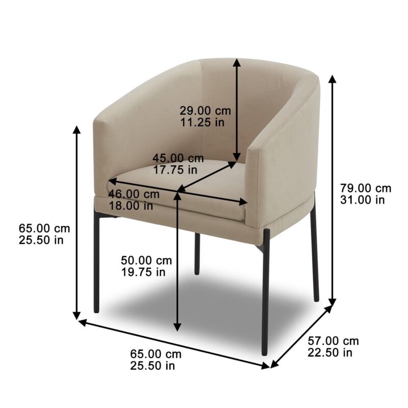 Better Homes and Gardens Wyatt Velvet Dining Chairs, Beige, 2 Pack - Image 6
