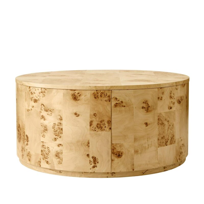 Better Homes and Gardens Burlwood Round Coffee Table, Light Burl Wood Veneer - Image 3