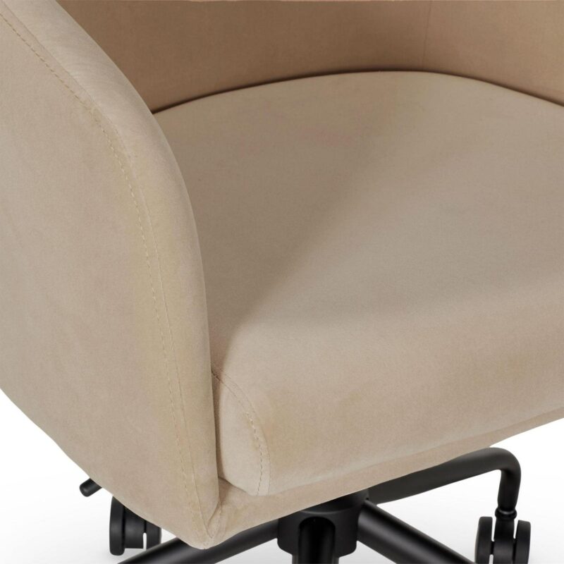 Better Homes and Gardens Wyatt Velvet Office Chair, Beige - Image 4