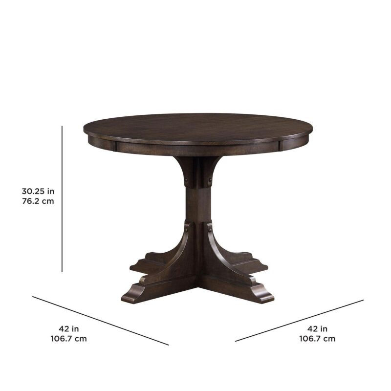 Better Homes and Gardens Canton Round Dining Table, Tobacco Oak Finish - Image 2
