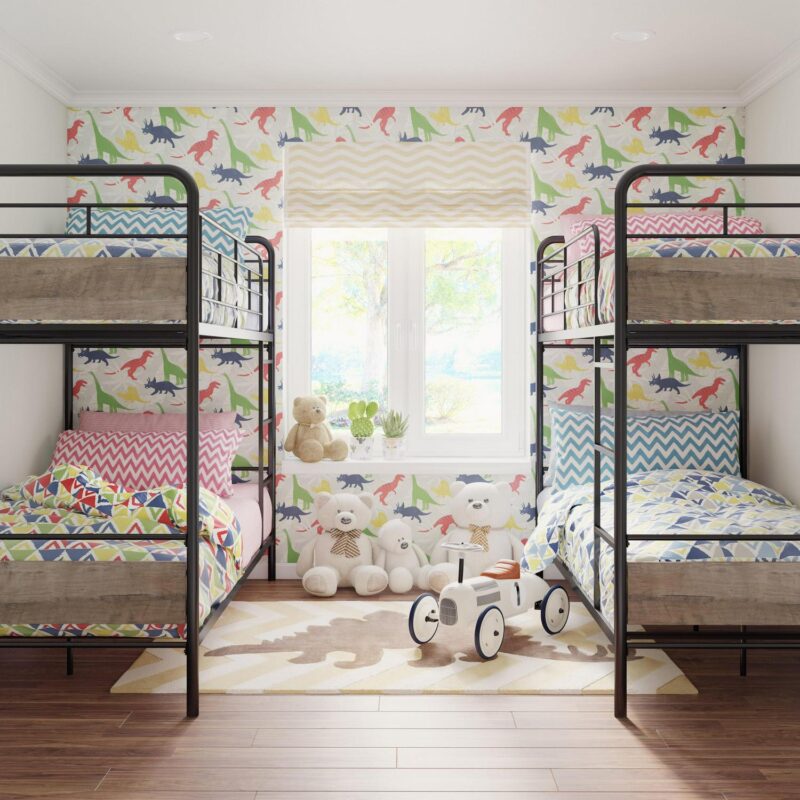 Better Homes and Gardens Anniston Twin Over Twin Bunk Bed, Metal Frame and Rustic Gray Accents - Image 6