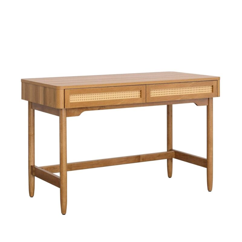 Better Homes and Gardens Springwood Caning Desk, Light Honey Finish - Image 4