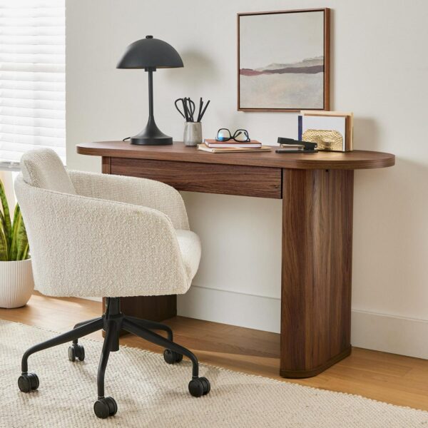 Better Homes and Gardens Juliet Oval Writing Desk, Walnut Finish