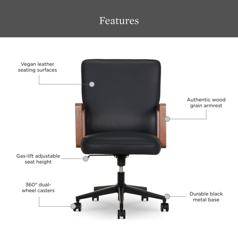 Better Homes and Gardens Ezra Office Chair, Black - Image 3