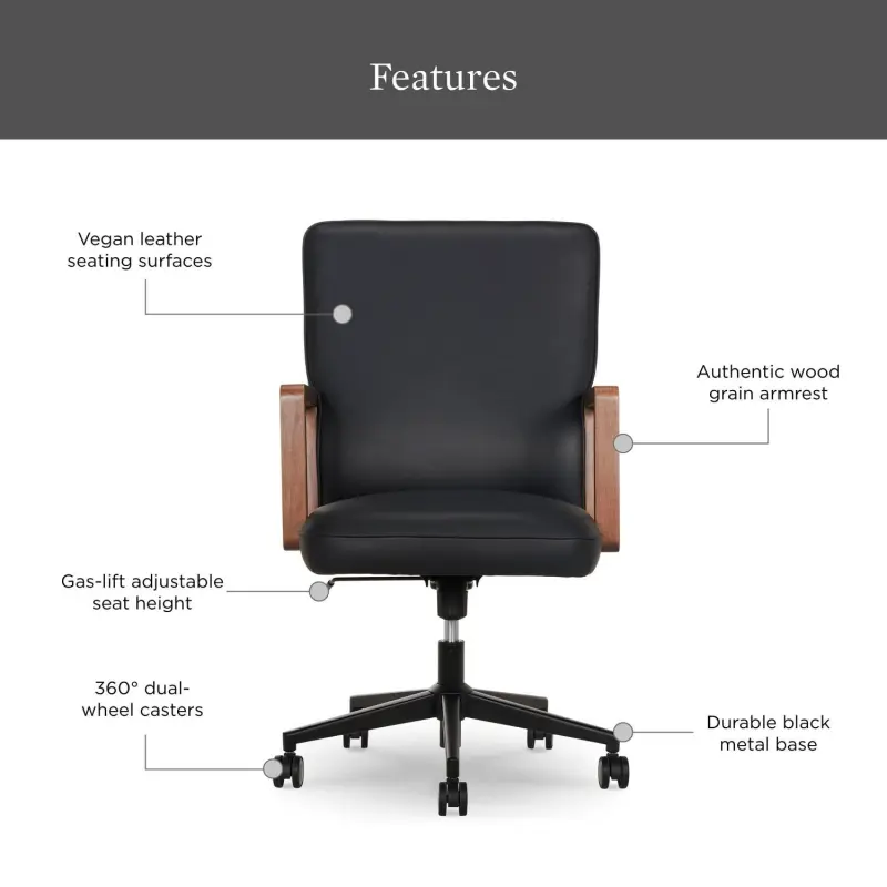 Better Homes and Gardens Ezra Office Chair, Black - Image 3