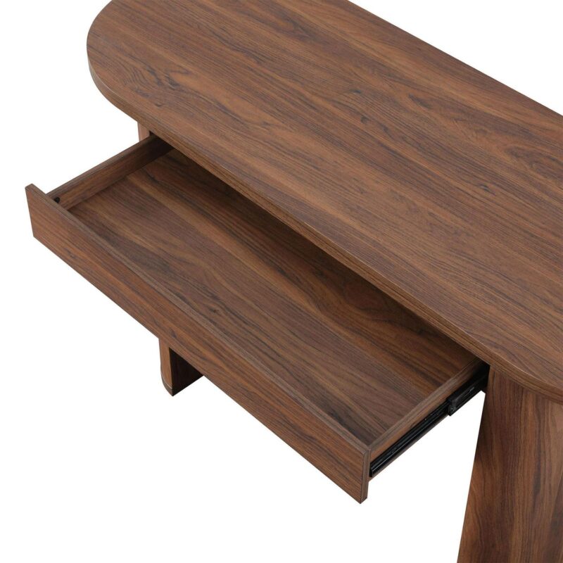Better Homes and Gardens Juliet Oval Writing Desk, Walnut Finish - Image 3