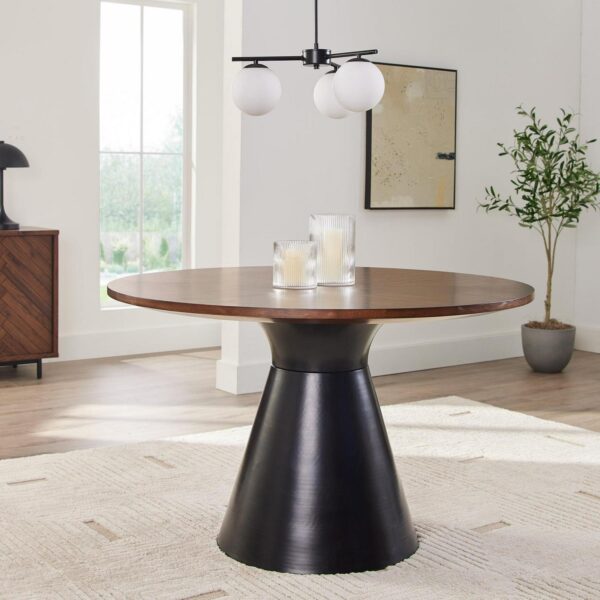 Better Homes and Gardens Wyatt Round Dining Table, Walnut Finish