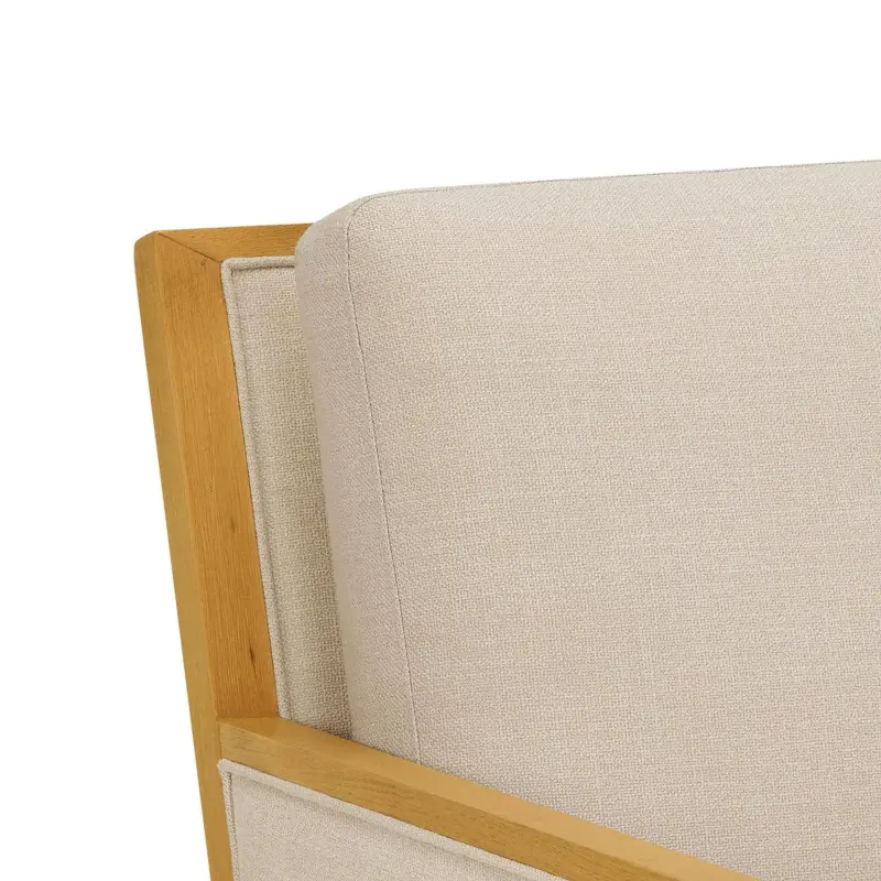 Better Homes and Gardens Windsor Linen Armchair, Light Honey Wood - Image 4