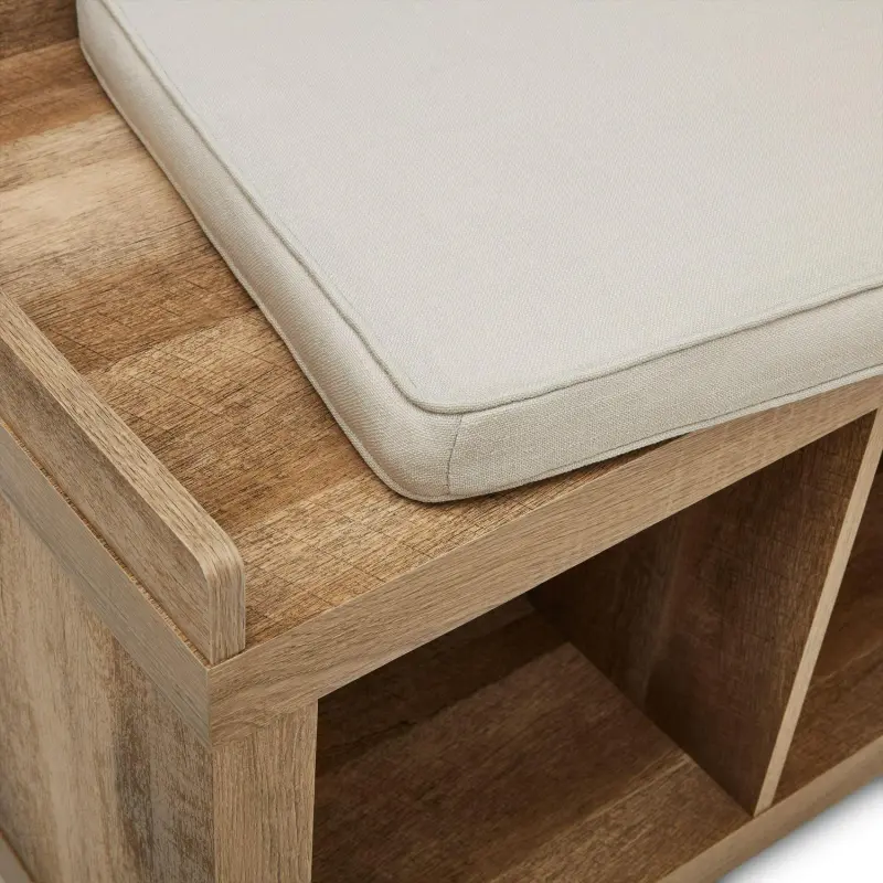Better Homes and Gardens 4-Cube Shoe Storage 58.39  Bench, Weathered - Image 3