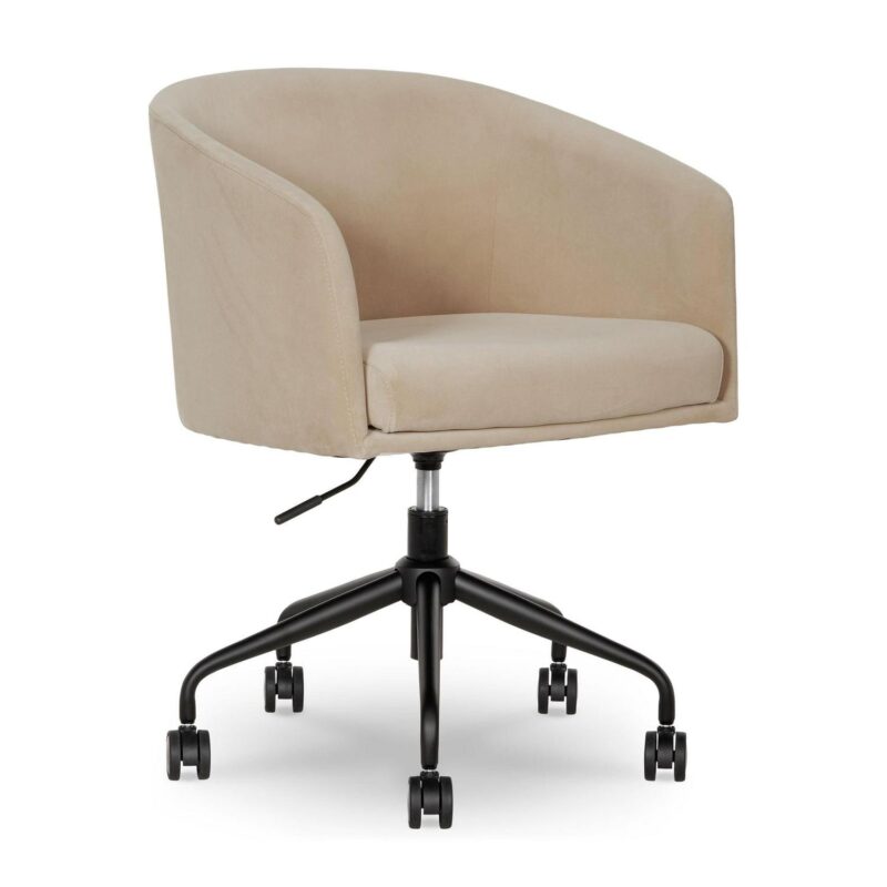 Better Homes and Gardens Wyatt Velvet Office Chair, Beige - Image 10