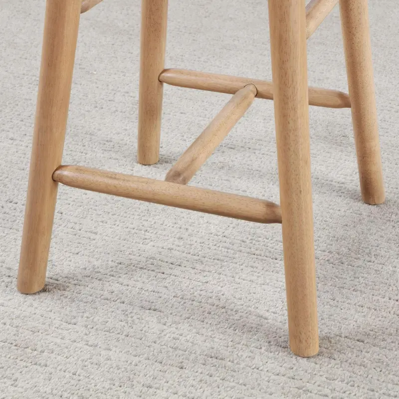 Better Homes and Gardens Springwood Barstool, Set of 2, Light Honey Finish - Image 5
