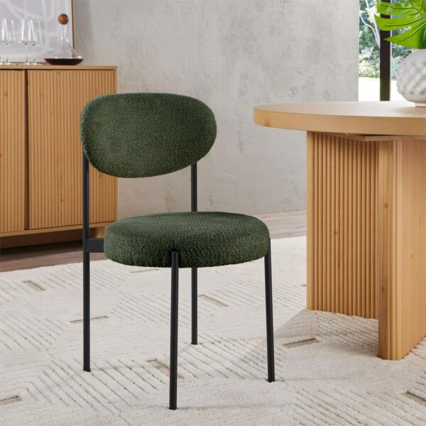 Better Homes and Gardens Boucle Dining Chairs, Olive, 2 Pack