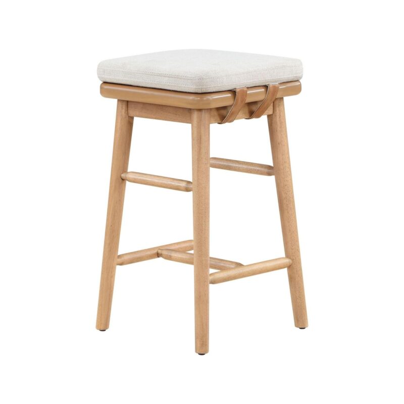 Better Homes and Gardens Springwood Barstool, Set of 2, Light Honey Finish - Image 7