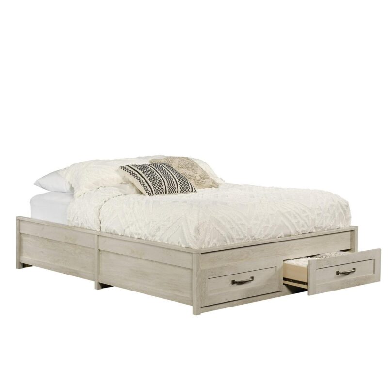 Better Homes and Gardens Modern Farmhouse Queen Platform Bed, Rustic White Finish - Image 4