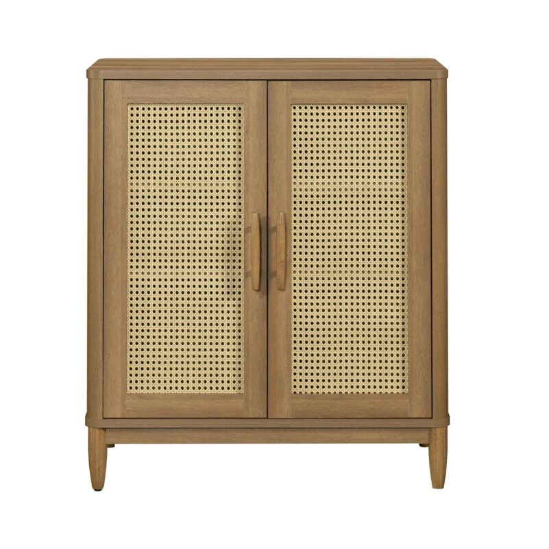 Better Homes and Gardens Springwood Caning Bar Cabinet, Light Honey Finish - Image 7